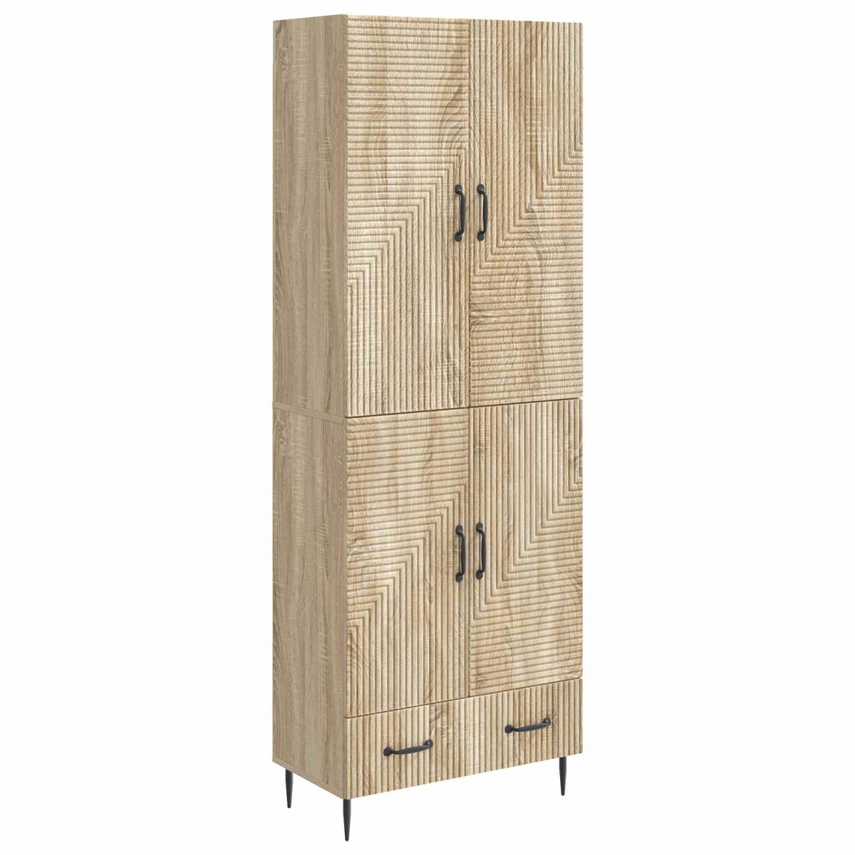 vidaXL Kast - Set - 2 - st - Bewerkt - hout Sonoma eiken