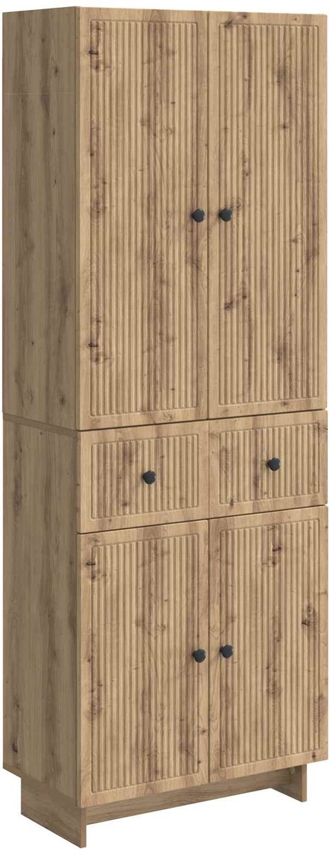 vidaXL Kast - Set - 2 - st - Bewerkt - hout artisanaal eikenkleurig