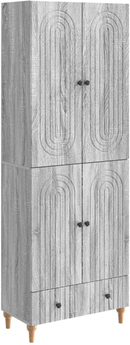 vidaXL Kast - Set - 2 - st - Bewerkt - hout Grijs sonoma