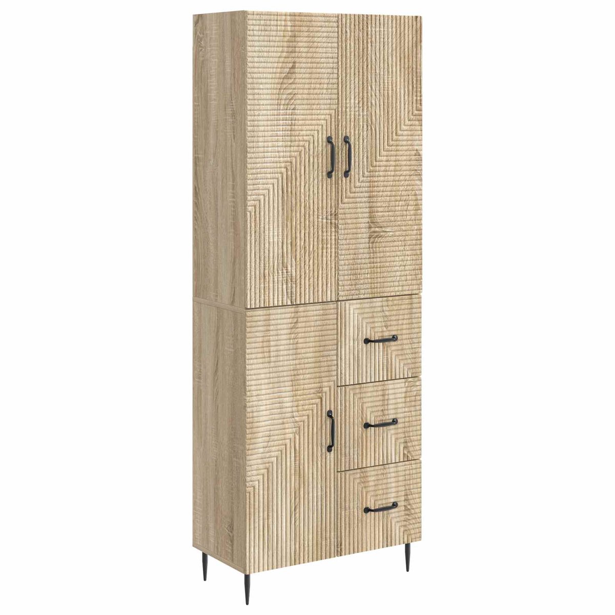 vidaXL Kast - Set - 2 - st - Sonoma - Eiken - Bewerkt - hout Sonoma Eiken