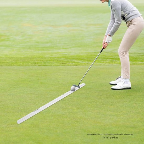 Golf Putting Alignment Rail - Voor het verbeteren van je putting en afstandscontrole op de putting green - golftrainerhulpmiddel van aluminiumlegering - 90,5 × 4,0 cm - zwart, zilver en grijs - aluminium van GOLF — afbeelding 5
