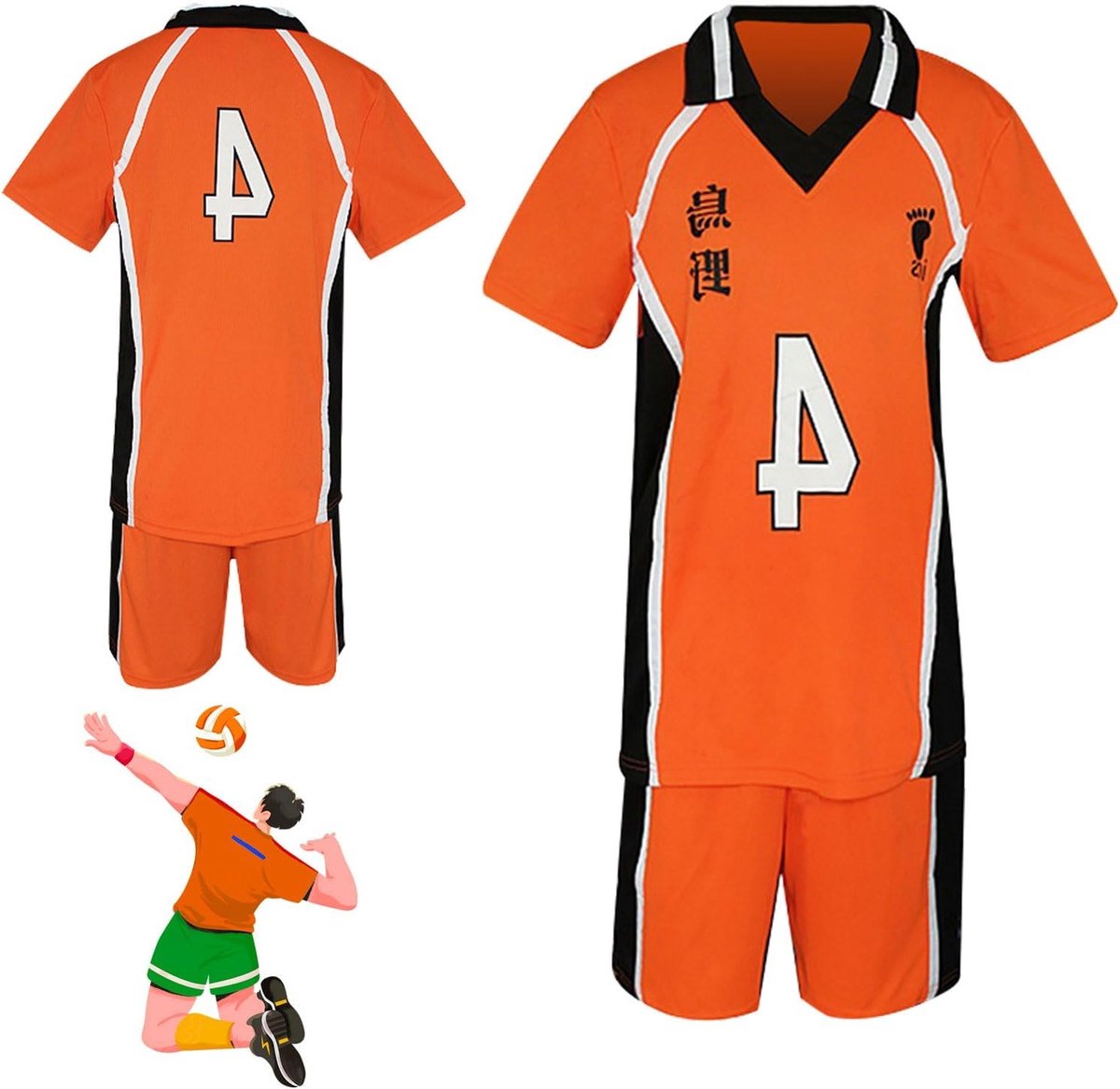 Karasuno Cosplay Outfit voor Mannen - Haikyuu Volleyball Jersey en Shorts voor Halloween en Carnavalsfeest