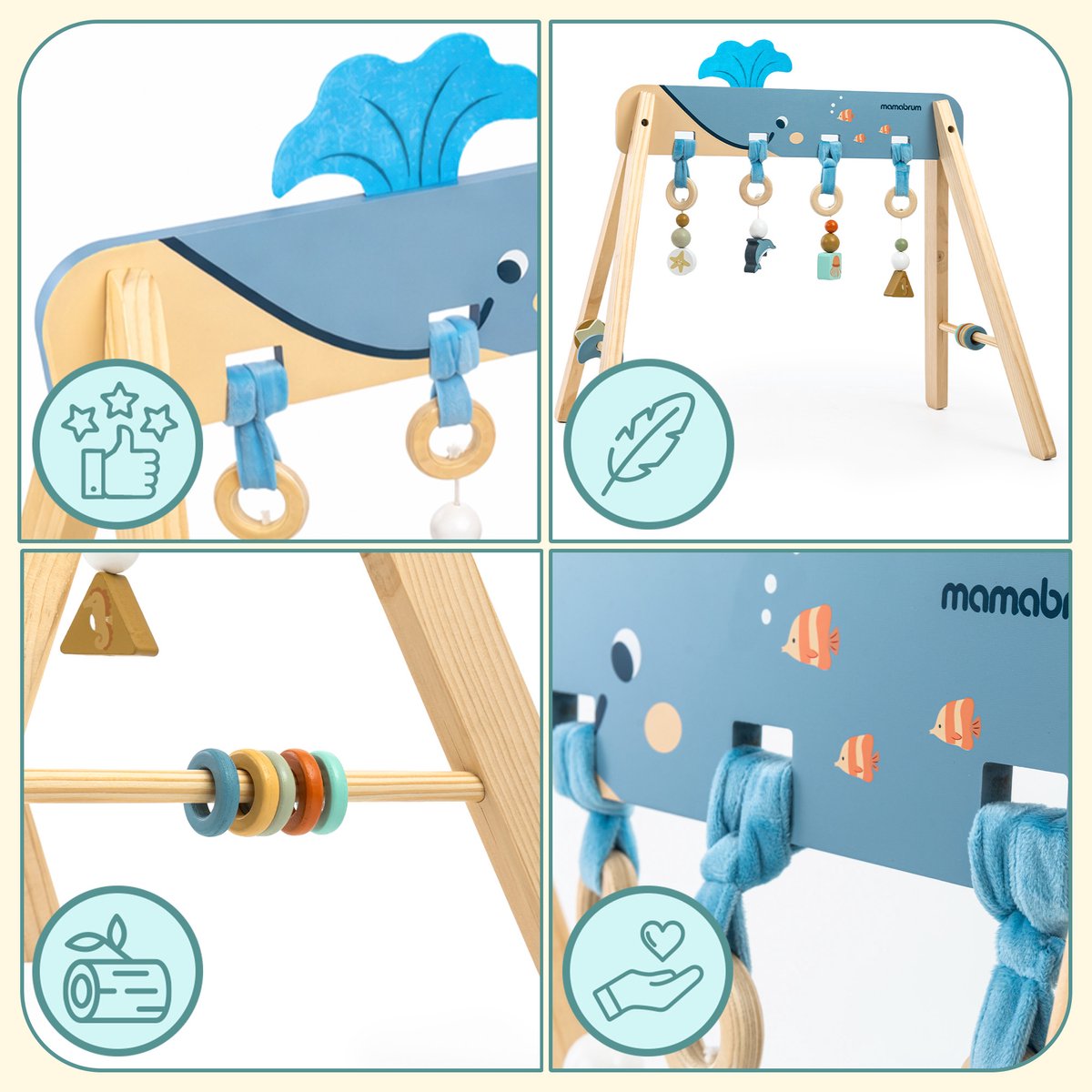 Mamabrum Houten Baby Gym Montessori Oceaan