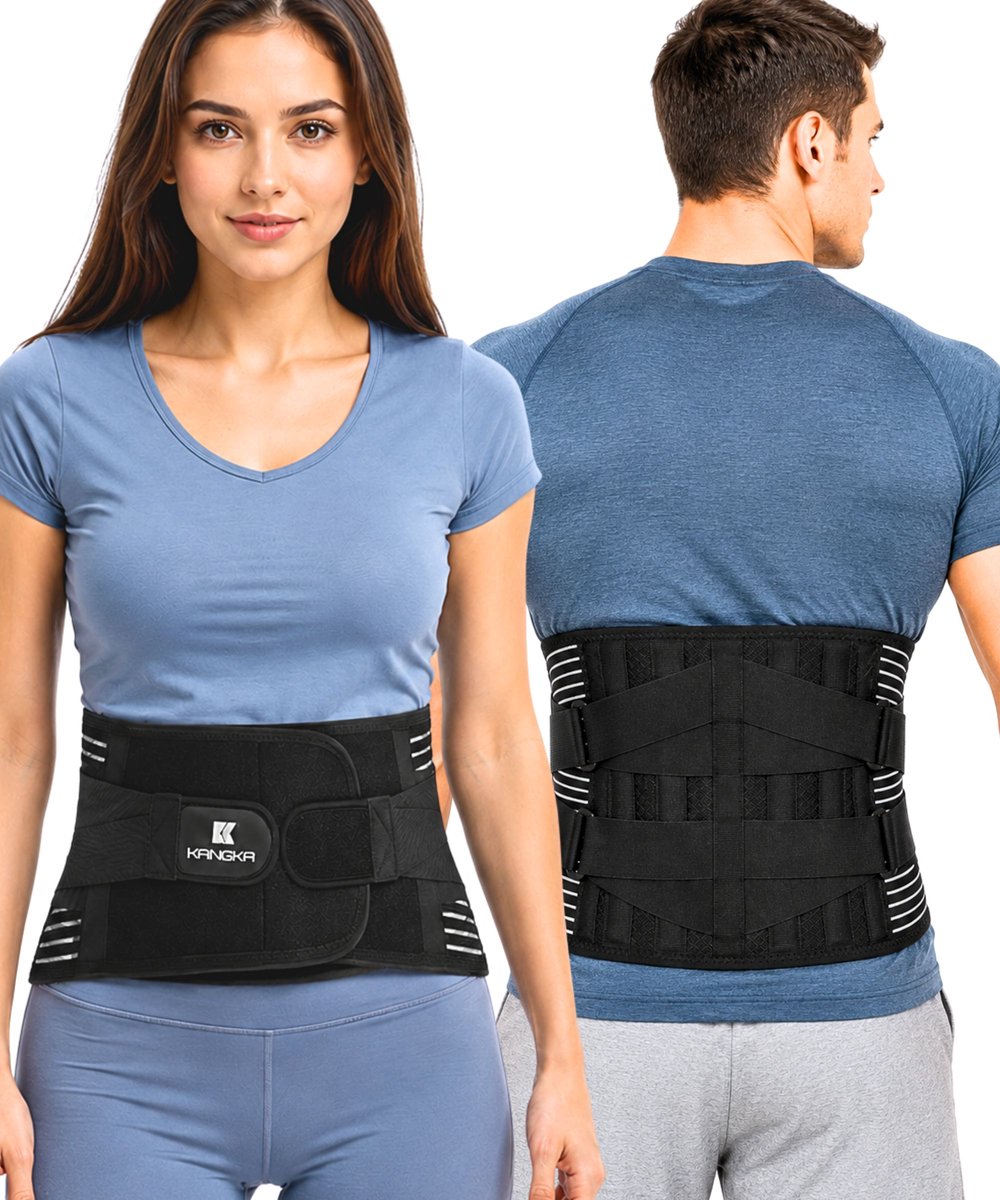 KANGKA® Rugbrace Onderrug maat M - Rugband met Baleinen - Rug Brace voor Lage Rugpijn - Rug Corrector voor Houding Correctie - Rugbandage