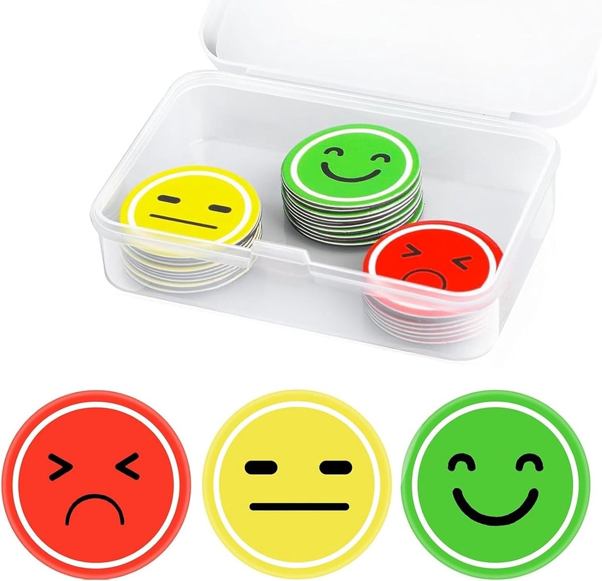 30 Stuks Kleurige Smiley Magneten, Emoticon Magneten voor Koelkast, Witbord en Kinderen Beloningen