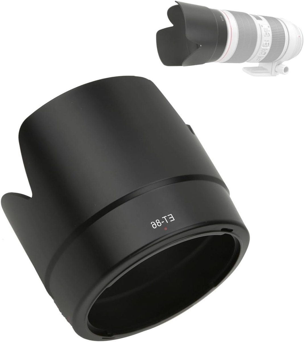 Zwarte Plastic Lenskap voor Canon EF 70-200mm f2.8 IS - Vermijd Teruglicht en Flitslicht, Ideaal voor Professionele Fotografie