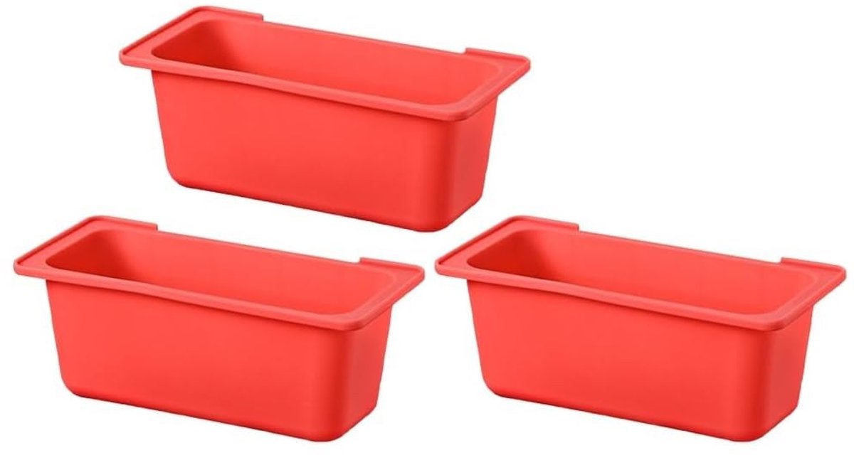 Set van 3 grillafvoeren voor efficiënt barbecueën in de achtertuin (rood)