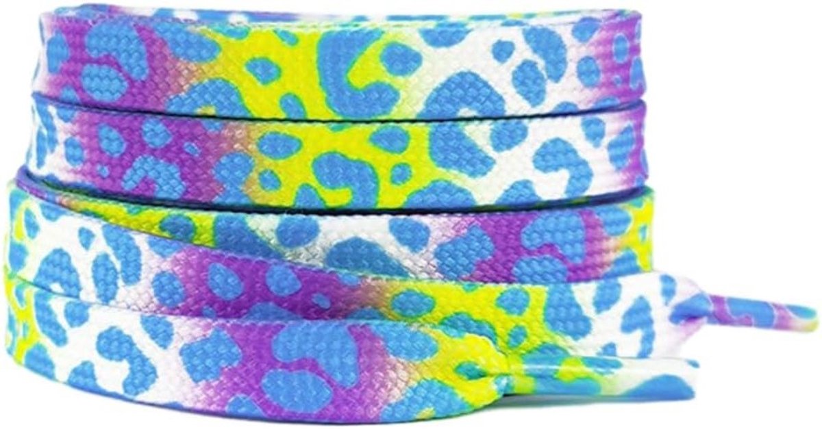 Kleurrijke Leopardenpatroon Schoenveters - 2 Paar Duurzame Veters voor Sneakers, Sport- en Hardloopschoenen, Vervangende Laces voor Mannen en Vrouwen