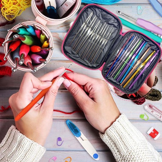 Haakset voor Beginners en Volwassenen, 122-delige Haakset met Haaknaalden, Breiaccessoires en Pennenhouder voor Creatieve Projecten — afbeelding 3