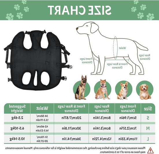 Hondenrugzak met Handgreep, Draagharnas voor Honden, Transportbox voor Honden, Herstelharnas voor Gewonde en Oudere Honden (M) — afbeelding 5