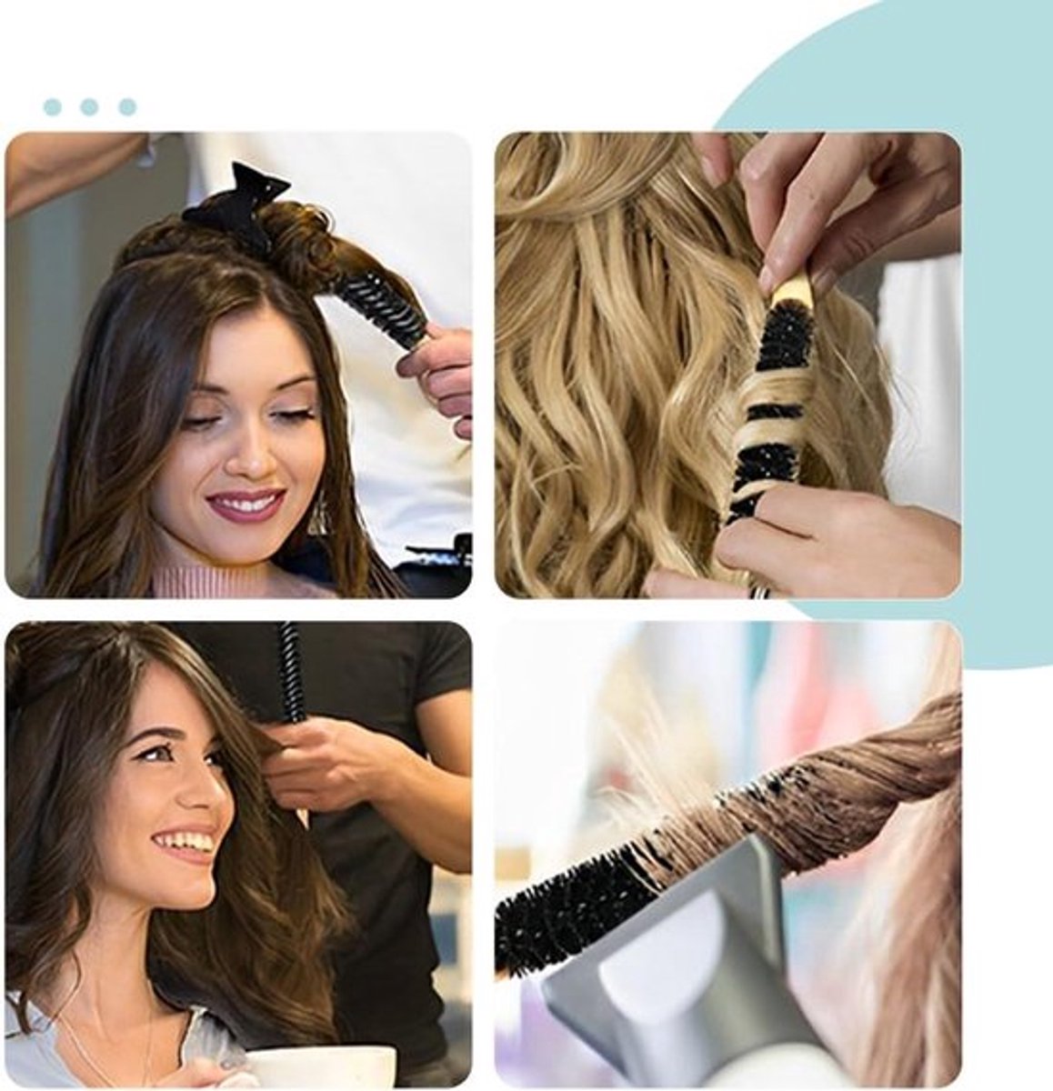 Professionele Mini Ronde Borstels voor Haardroger - Dun Haar, Paardenstaart, Baard, Krullen