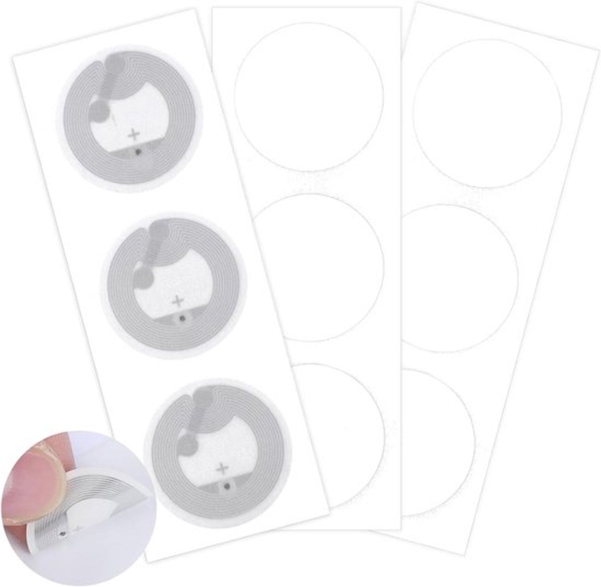 50 witte programmeerbare NFC-tags met zelfklevende achterkant