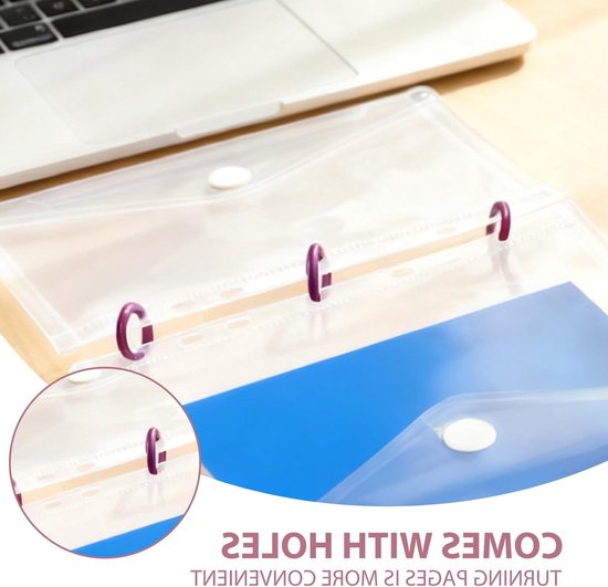 Set van 10 A5 Document Compartimenten - Opslagmappen met Doorzichtige Hoezen en Labels, Waterdicht voor Kantoor, School en Thuis, 23 x 18 cm, Organiseer en Bewaar Documenten Efficiënt — afbeelding 4