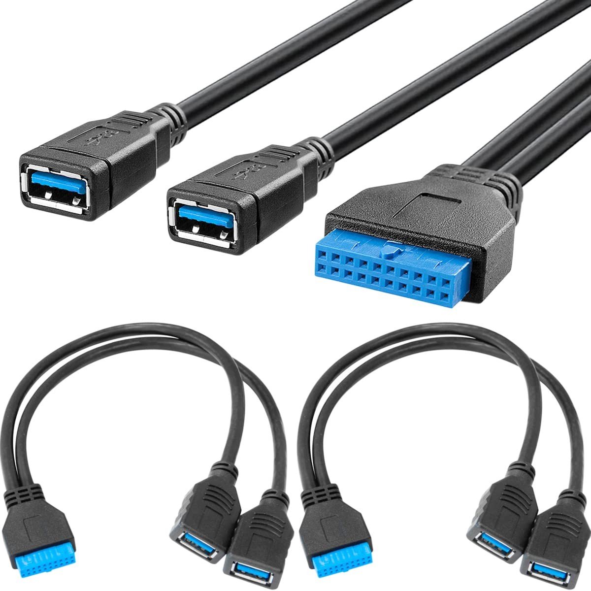 Dailygoods - Dual USB 3.0 naar 20-Pin Header Kabel voor PC Moederbord