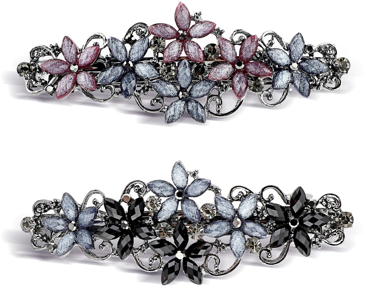 Dailygoods - Elegante Haarspelden met Kristallen Bloemenclip voor Dames