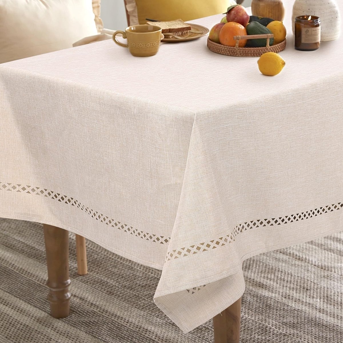 Dailygoods - Rechthoekig Tafelkleed van Imitatielinnen voor Eettafel en Feest