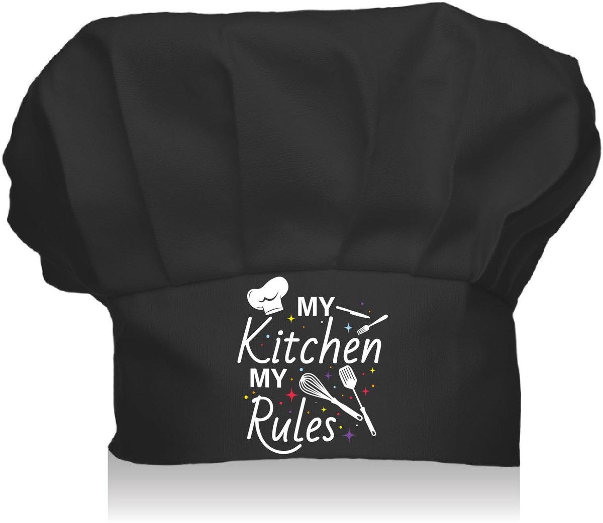 Dailygoods - Zwarte Chef-koksmuts voor Volwassenen met Verstelbare Band