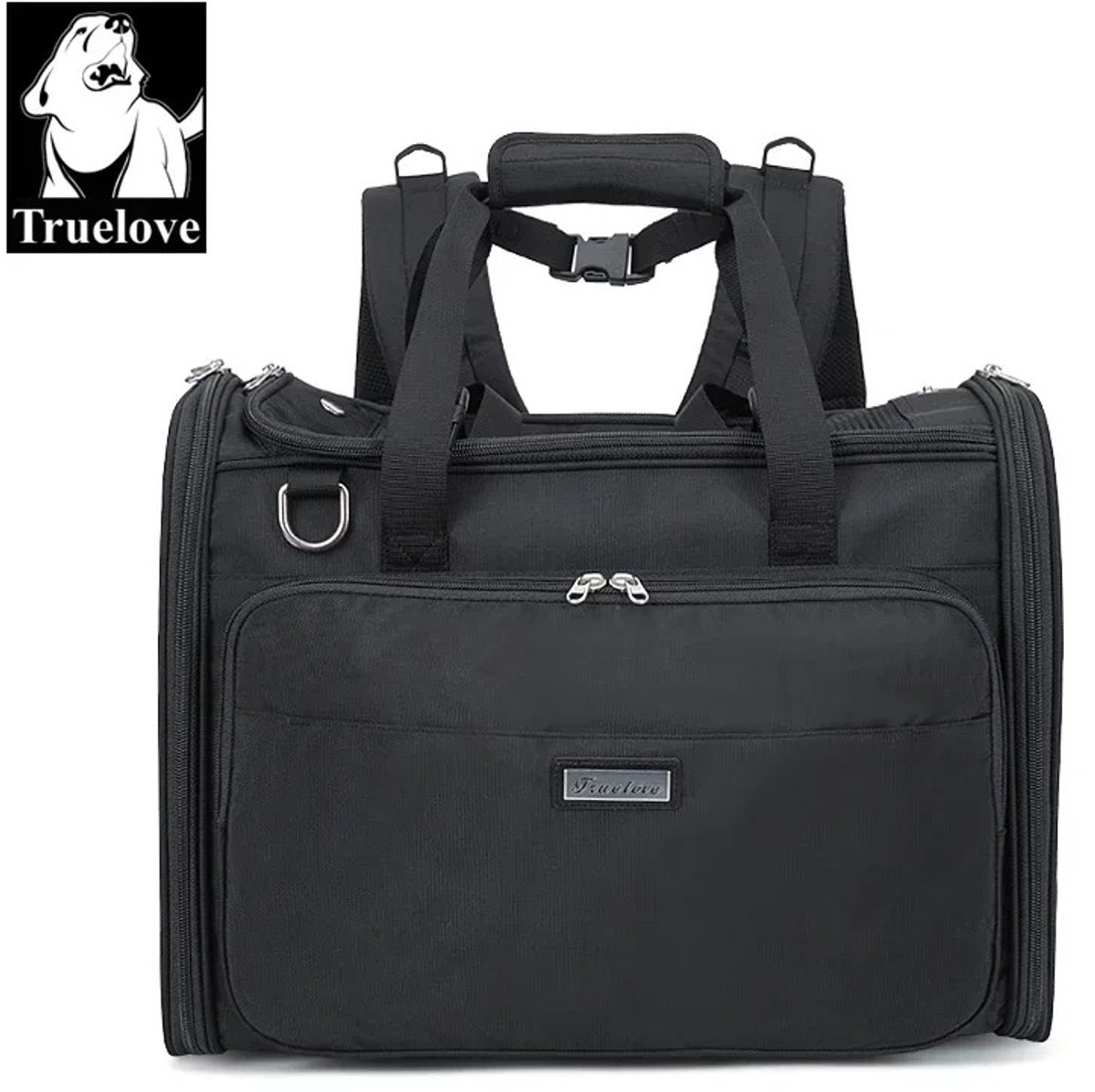 JAQZY Draagtas Hond - Huisdieren - Waterdicht - Tot 8kg - Geschikt alle seizoenen - 43x24x34cm - Lichtgewicht - Comfortabel - Zwart