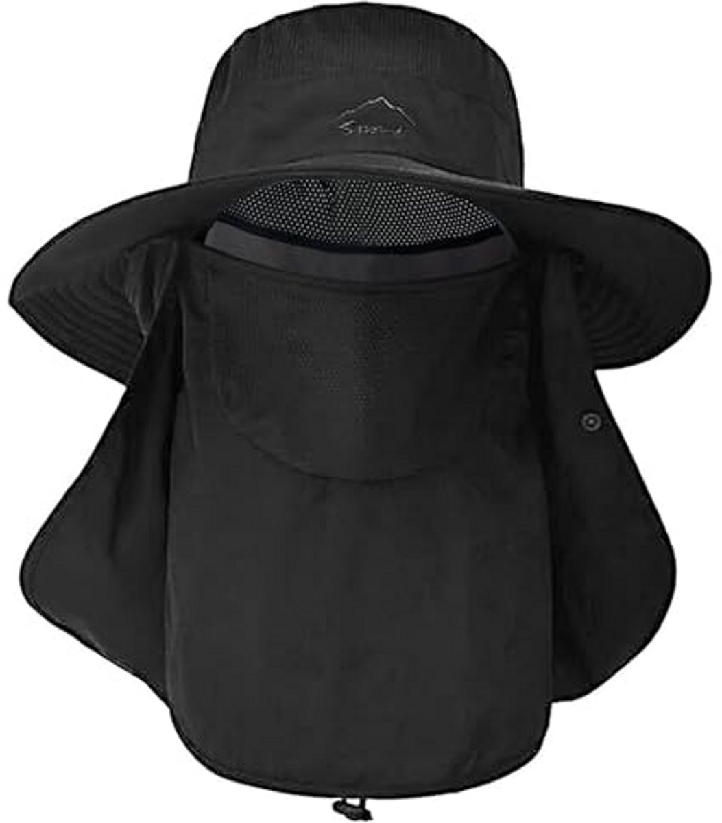 Kraftverdia® Zonnehoed voor dames en heren, Opvouwbare Vissershoed, Safari Boonie Cap, UPF 50+ bescherming Multifunctionele halsdoek