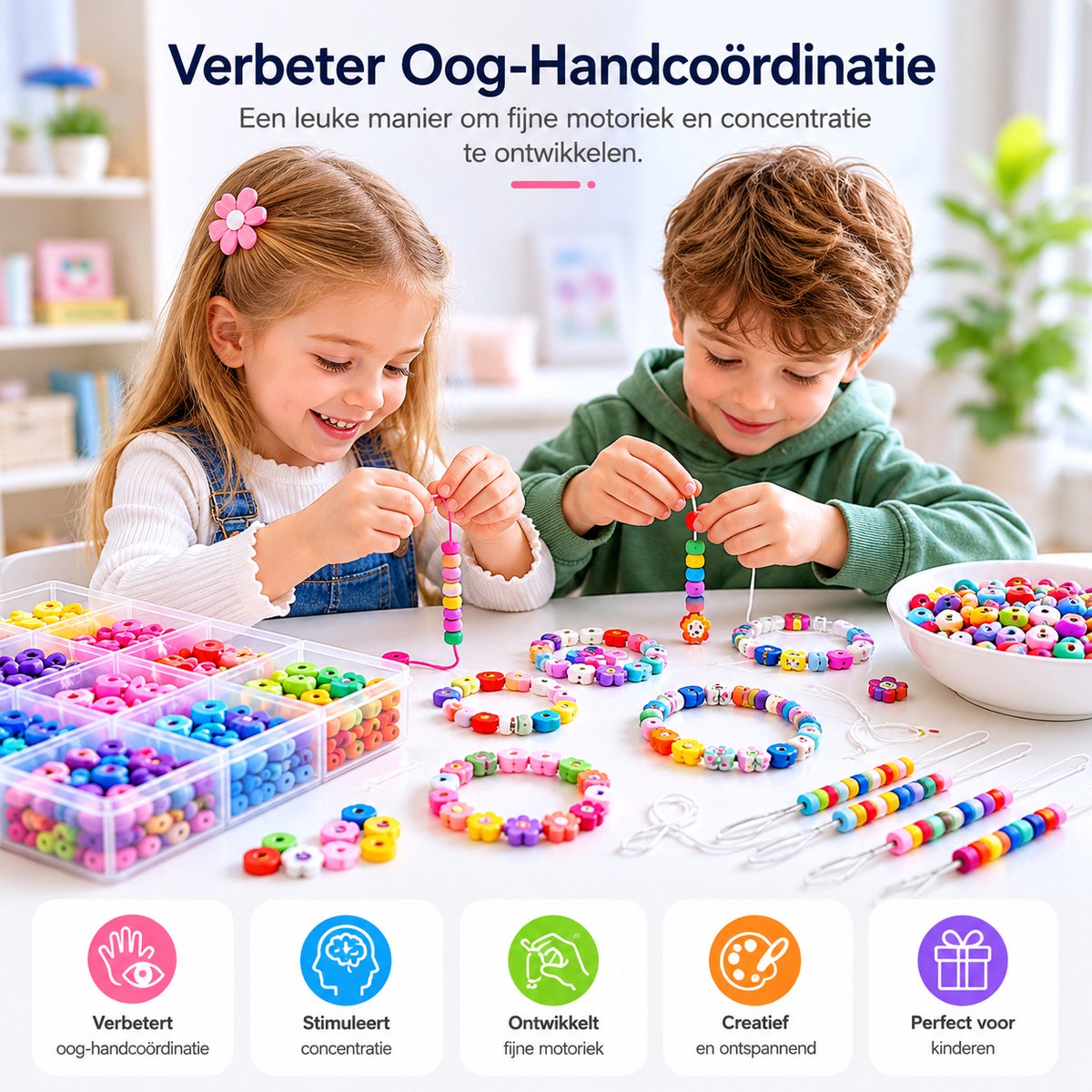 BOTC Sieraden Maken Set - 480-Delige Kralenset - Armbandjes & Kettingen Maken - Knutselset voor Meisjes — cadeau in Spellen & Speelgoed - foto 3