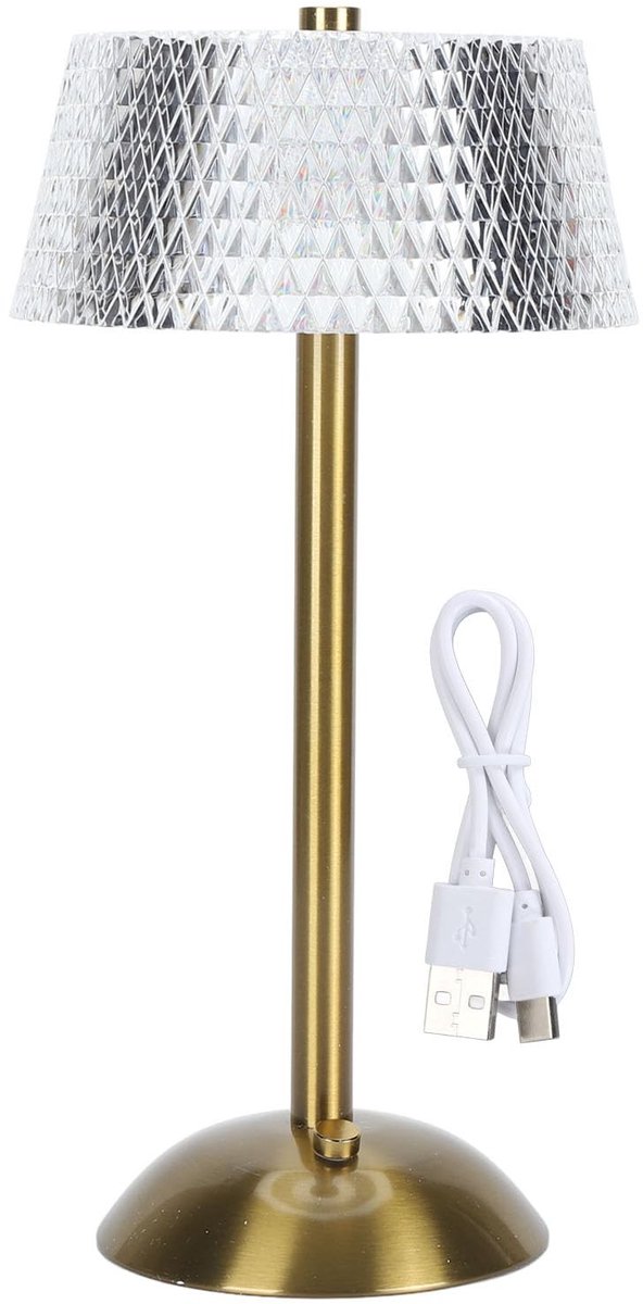 Dailygoods - Dailygoody - Dimbare tafellamp - Draadloze led-bureaulamp - Elegante touch-bediening - Kristallen ontwerp - Oplaadbare batterij - Geschikt voor slaapk...