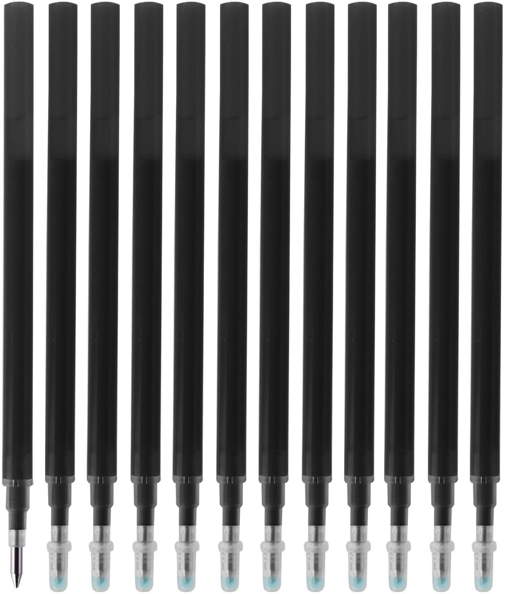 Dailygoods - Set van 12 Zwarte Gelpen Navullingen 0,7 mm