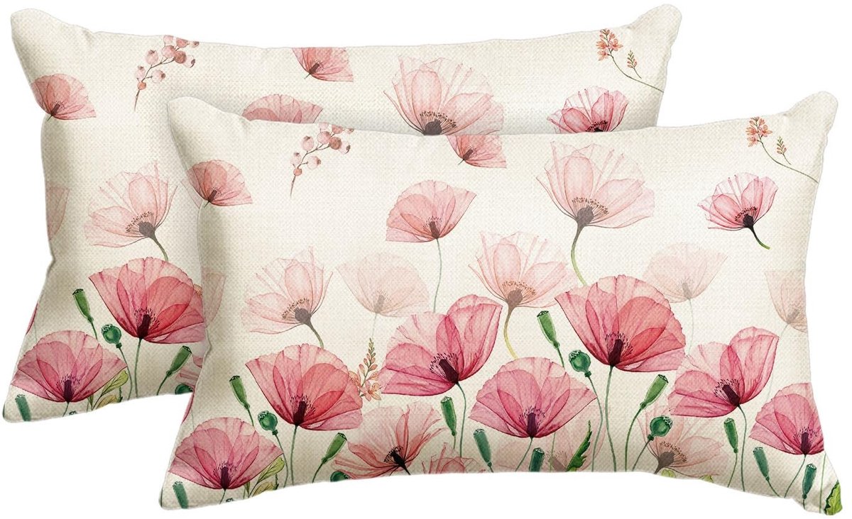 Dailygoods - Dailygoody - Decoratieve kussenslopen - Set van 2 - Ultrazacht en warm - Roze - Woondecoratie - Geschikt voor woonkamer en slaapkamer