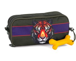 Stones and Bones Rowan 2.0 - Étui - Trousse pour Enfants - 3 Compartiments - Tiger Facet - Kaki