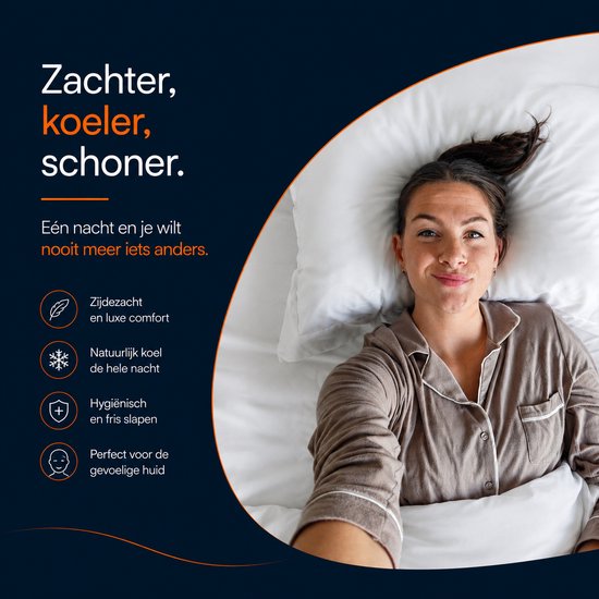 Slowwave NightBreeze dekbedovertrekset - Inclusief 2 kussenslopen - 100% TENCEL™ lyocell - Extreem zacht/comfortabel - Altijd een heerlijke slaaptemperatuur - Vochtregulerend - Hypoallergeen & antibacterieel - Kleur: Arctic White - Formaat: 140x220cm — afbeelding 5