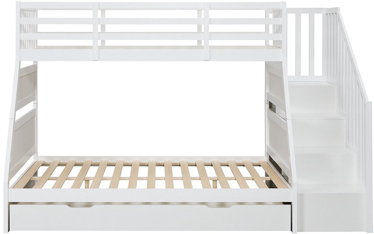 Vente-unique Stapelbed hout wit 90 x 190 cm, 140 x 190 cm