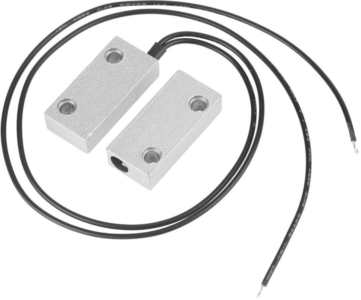 Dailygoods - Dailygoody - Deurcontactalarm - Bedrade magnetische sensor - Voor deur- en raamsensor - Zilver - Huisbeveiliging - Veiligheidssysteem - Geschikt voor
