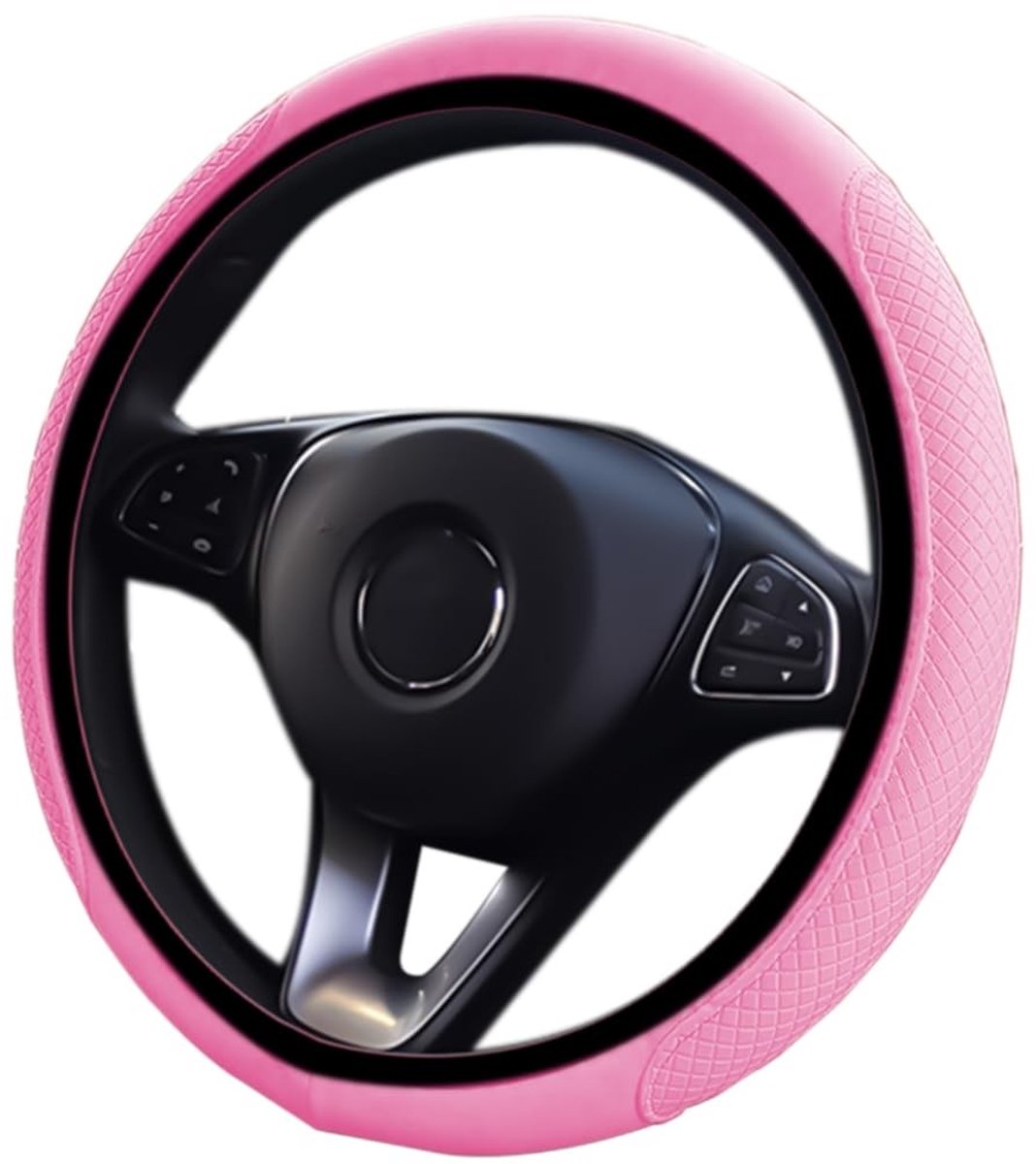 Dailygoods - Dailygoody - Auto stuurhoes - Universeel - Antislip en ademend - 38 cm - Microvezel - Comfortabel en stijlvol voor elke auto - Zwart