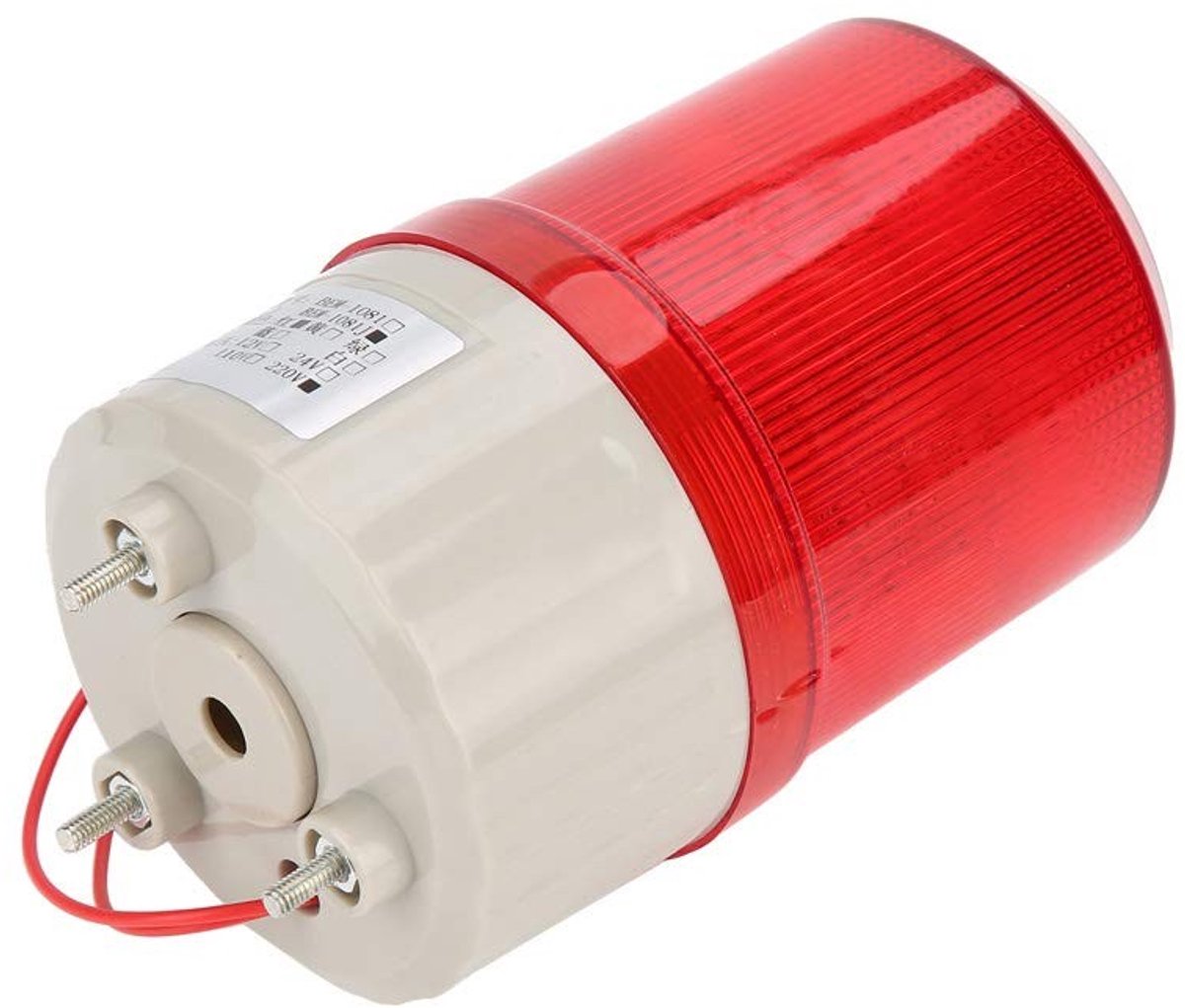 Dailygoody - Buitenalarm 220V - Rood LED-waarschuwingslicht - Akoestische Sirene - 100dB Geluid - Roterend Zwaailicht - Veiligheid voor Buiten - Compa