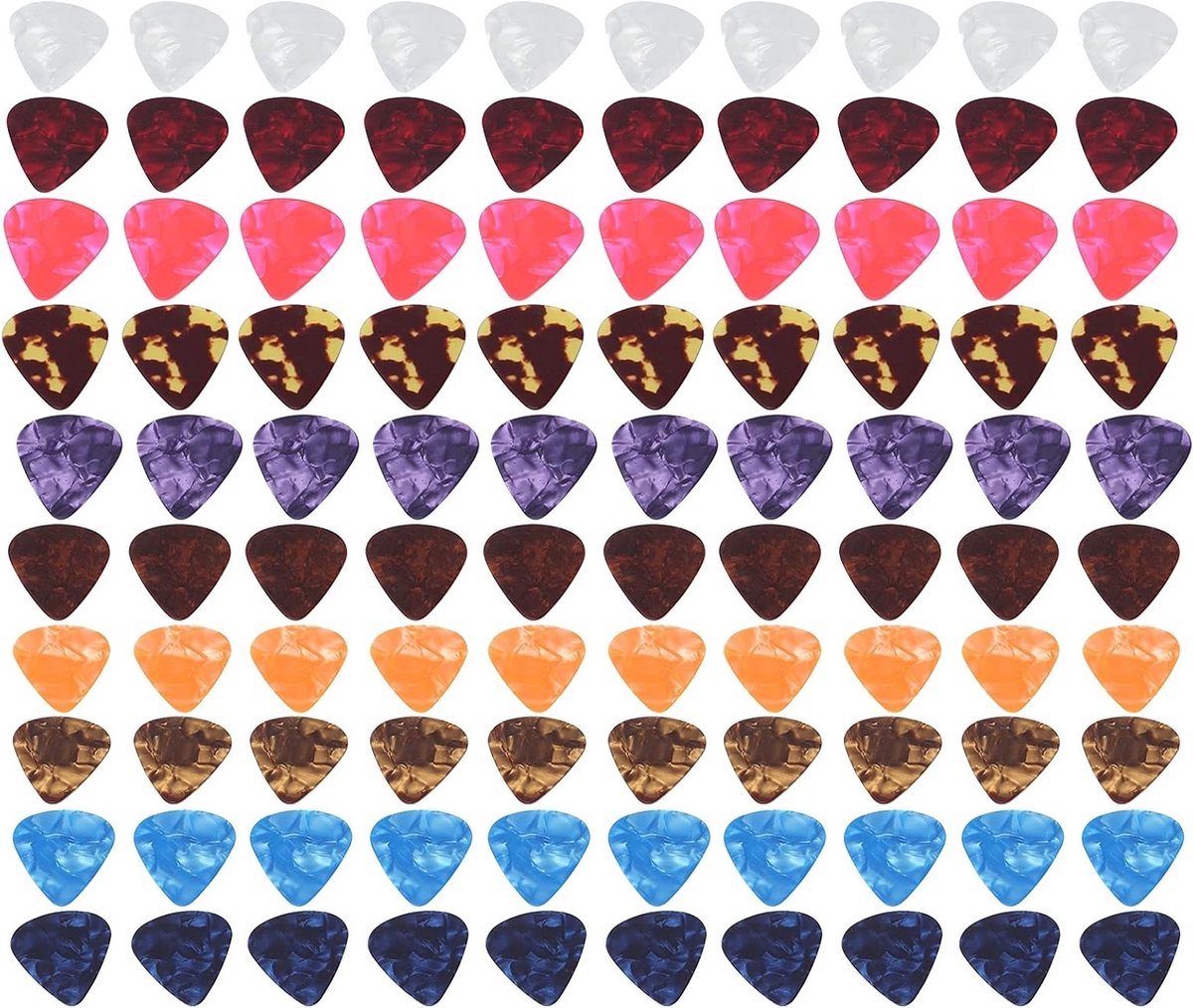 Guitar Picks in Drie Dikten voor Elektrische en Akoestische Gitaren - Celluloid Accessoires voor Muzikanten