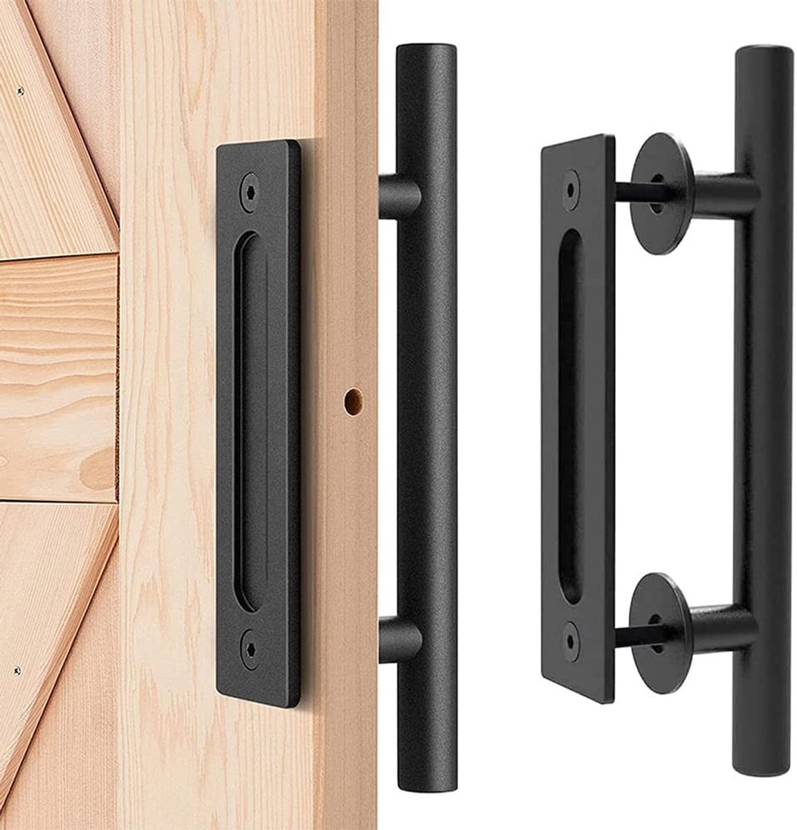Dailygoods - Dailygoody - Schuurdeurgreep - Heavy Duty - Elegant zwart - Schuifdeurgreep - Sterke en duurzame trek- en spoelgreep voor schuurdeuren - Geschikt voor...