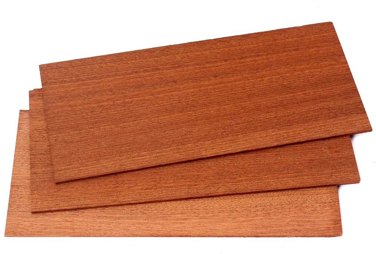 Dailygoods - Dailygoody - Gitaarfineer - Sapele hout - Perfect voor vervangingen - 3 stuks - Doe-het-zelf gitaarkopfineer - Geschikt voor folk en klassieke gitaren