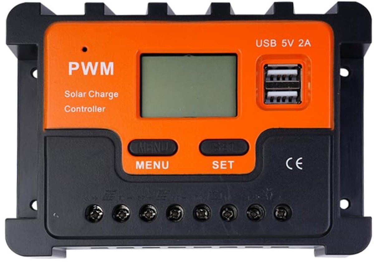 Dailygoods - Dailygoody - Zonne-laadregelaar - Zonnepaneel - Efficiënt energiebeheersysteem - 12 V en 24 V - Dubbele USB-uitgang - Geschikt voor zonnepanelen en ac