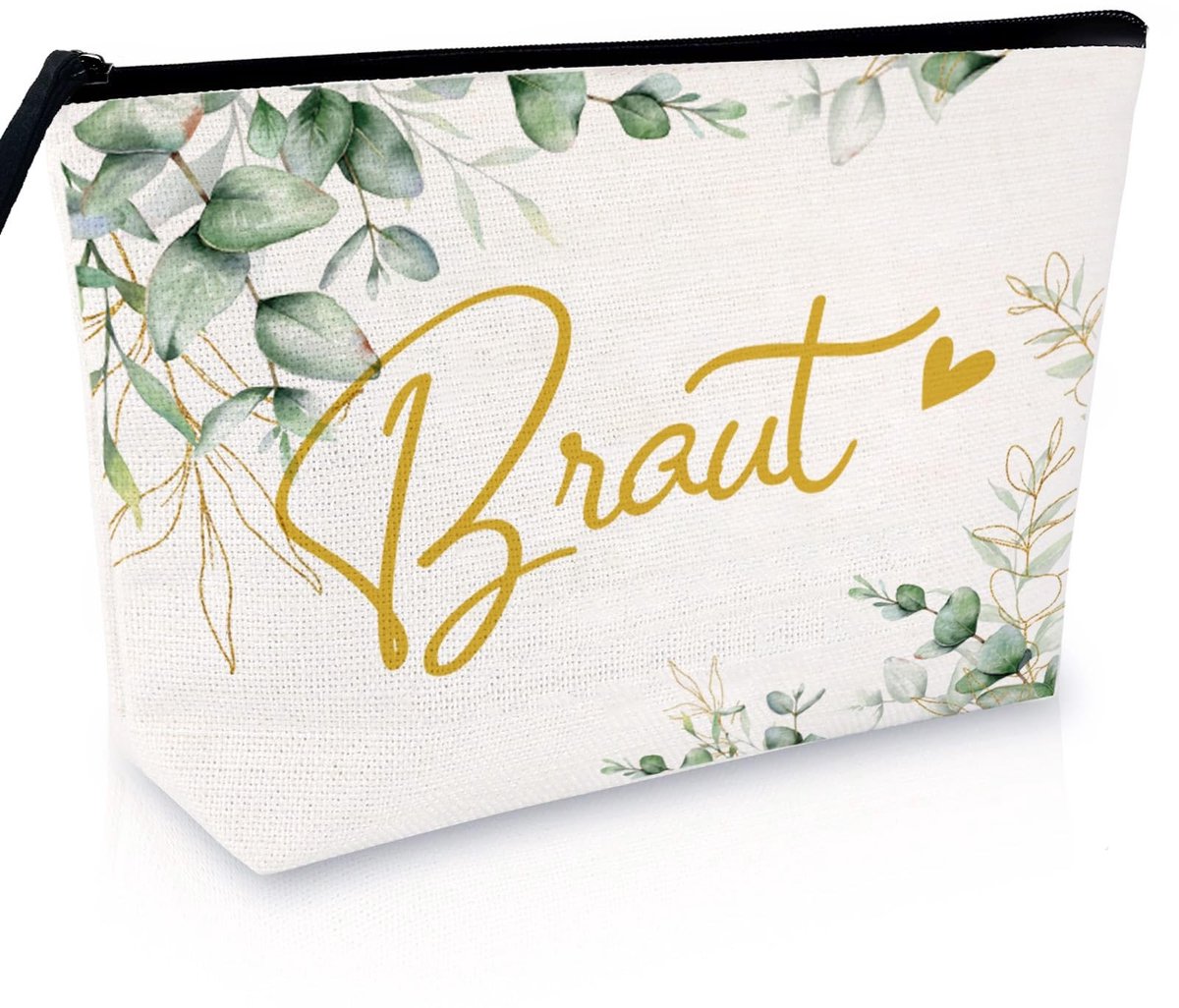 Dailygoods - Dailygoody - Cosmetische tas - Bruid make-up tas - Uniek ontwerp - Wit - Geschikt voor bruiloft en feest - Perfect cadeau voor de bruid - 23,5 x 5 x 1