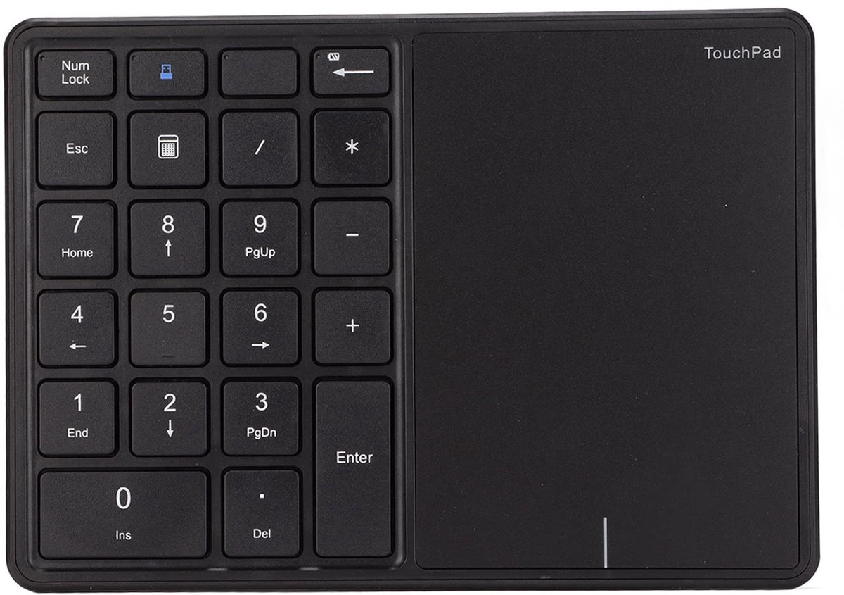 Dailygoods - Dailygoody - Draadloos Nummerpad - Bluetoothnummerpad - Draagbaar en compact - Zwart - Financieel toetsenbord - Geschikt voor laptop - Numeriek toetse