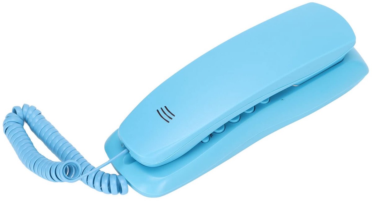 Dailygoods - Dailygoody - Telefoon met Snoer aan de Muur - Vaste Telefoon - Mute-pauze en Herkiesfunctie - Blauw - Hoteltelefoon - Geschikt voor Kantoor en Thuis