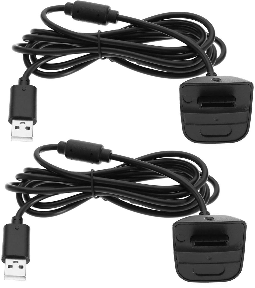 Dailygoods - Dailygoody - USB Oplaadkabel - Vervangingskabel - Compact en Draadloos - Zwart - Xbox 360 Accessoires - 6ft lengte - Geschikt voor Xbox 360 en 360 Slim