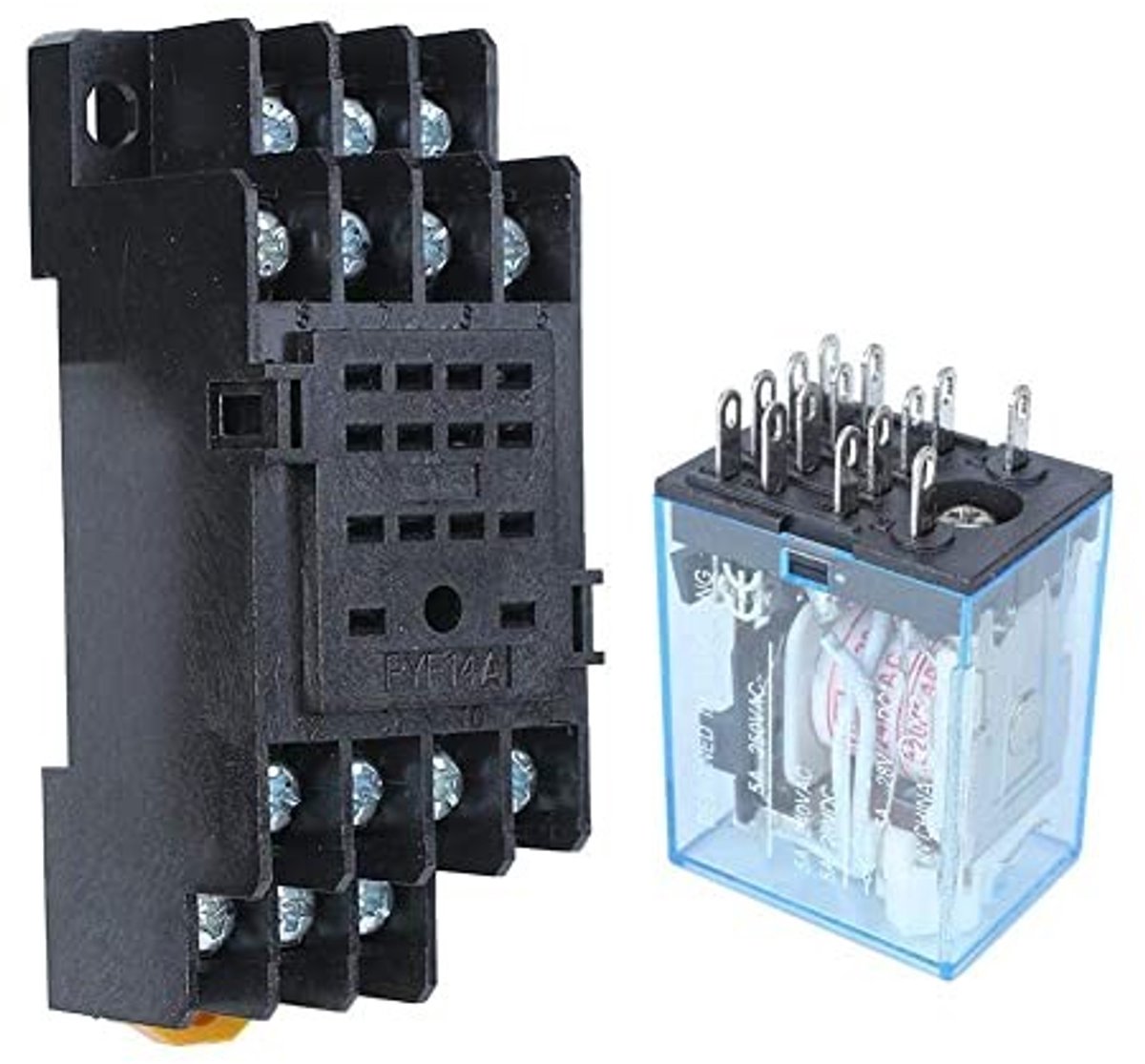 Dailygoods - Dailygoody - Elektromagnetisch Power Relay - 14 Pins Normaal Open en Gesloten - Voor DIN Rail Montage - AC 220V Compatibel - Duurzaam en Betrouwb