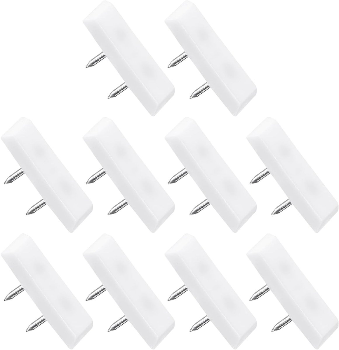 Meubelfeetjes 31mm - 20 Stuks Plastic Vierkante Dubbele Spijkers voor Stoelen en Banken - Beschermpads voor Meubels, Witte Glijders