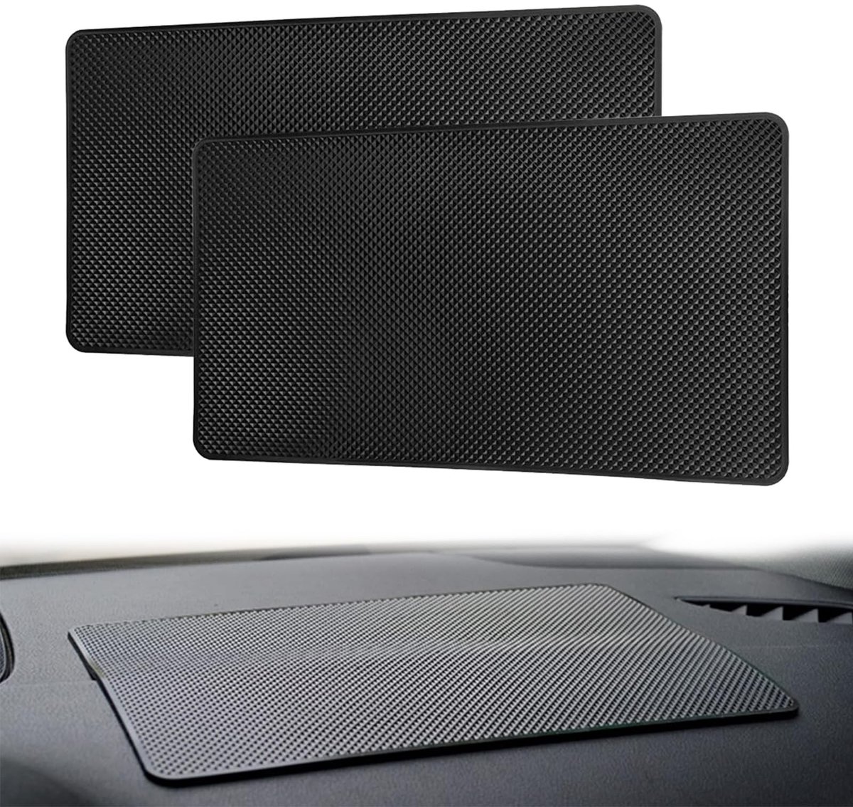 Dailygoody - Dashboard Antislipmatten - Zelfklevend - Wasbaar en herbruikbaar - 2 Stuks - Mobiele telefoons - Geschikt voor auto decoraties