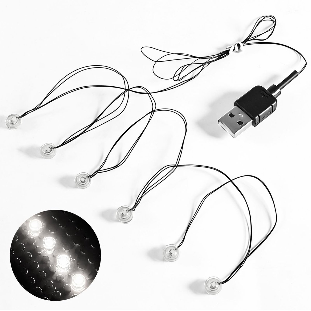 Dailygoods - 6-in-1 LED Lichtstenen, USB Voeding voor Modellen en Sets