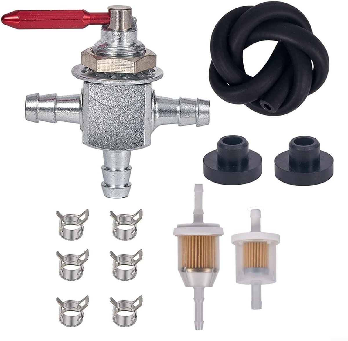 Dailygoods - Dailygoody - Tweerichtings brandstof afsluitkleppen set - Hoogwaardige staalconstructie - 12-delige set - Eenvoudige installatie - Vervangende gas afs