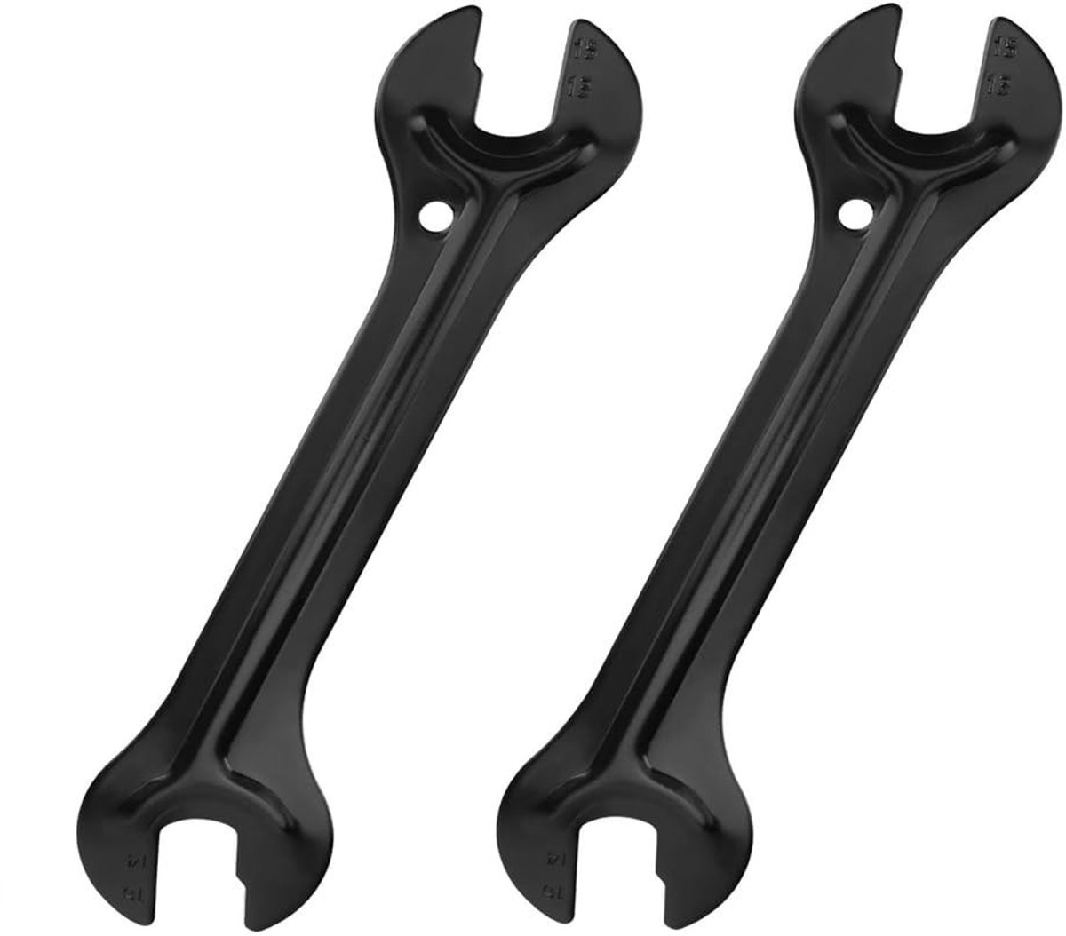 Dailygoods - Dailygoody - Fiets Naaf Kegel Moersleutel - Professioneel Gereedschap - 2 Stuks - Ideaal voor Fietsreparaties - 13/14/15/16 mm - Zwart