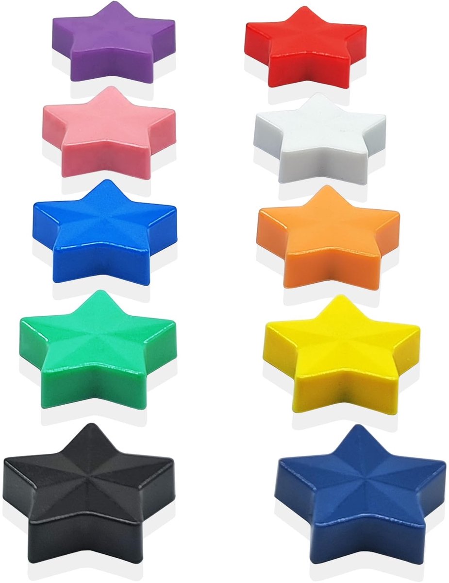 Dailygoods - Dailygoody - Whiteboard Magneten - Koelkastmagneten - Sterk en Decoratief - Starmagnet - 10PCS - Ideaal voor Notities en Presentaties - Geschikt voor ...