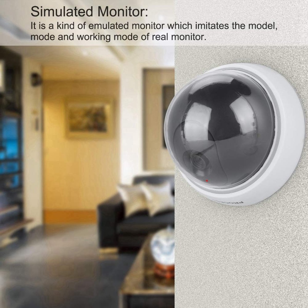 Dailygoods - Dailygoody - Dummy Security Camera - Fake Domed Camera - Simulated Red Flashing IR Lights - Rood - Indoor Outdoor Security - Geschikt voor Thuis en Be
