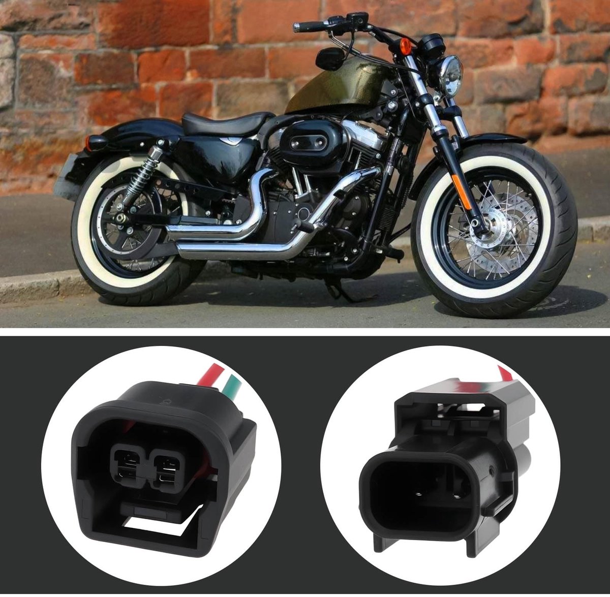 Dailygoods - Dailygoody - Power Geleidende Plug Kabel - 2 Pin - Geschikt voor accessoires - Hoogwaardige kwaliteit - Geschikt voor Honda CRF250L CRF300L - Kleur zw